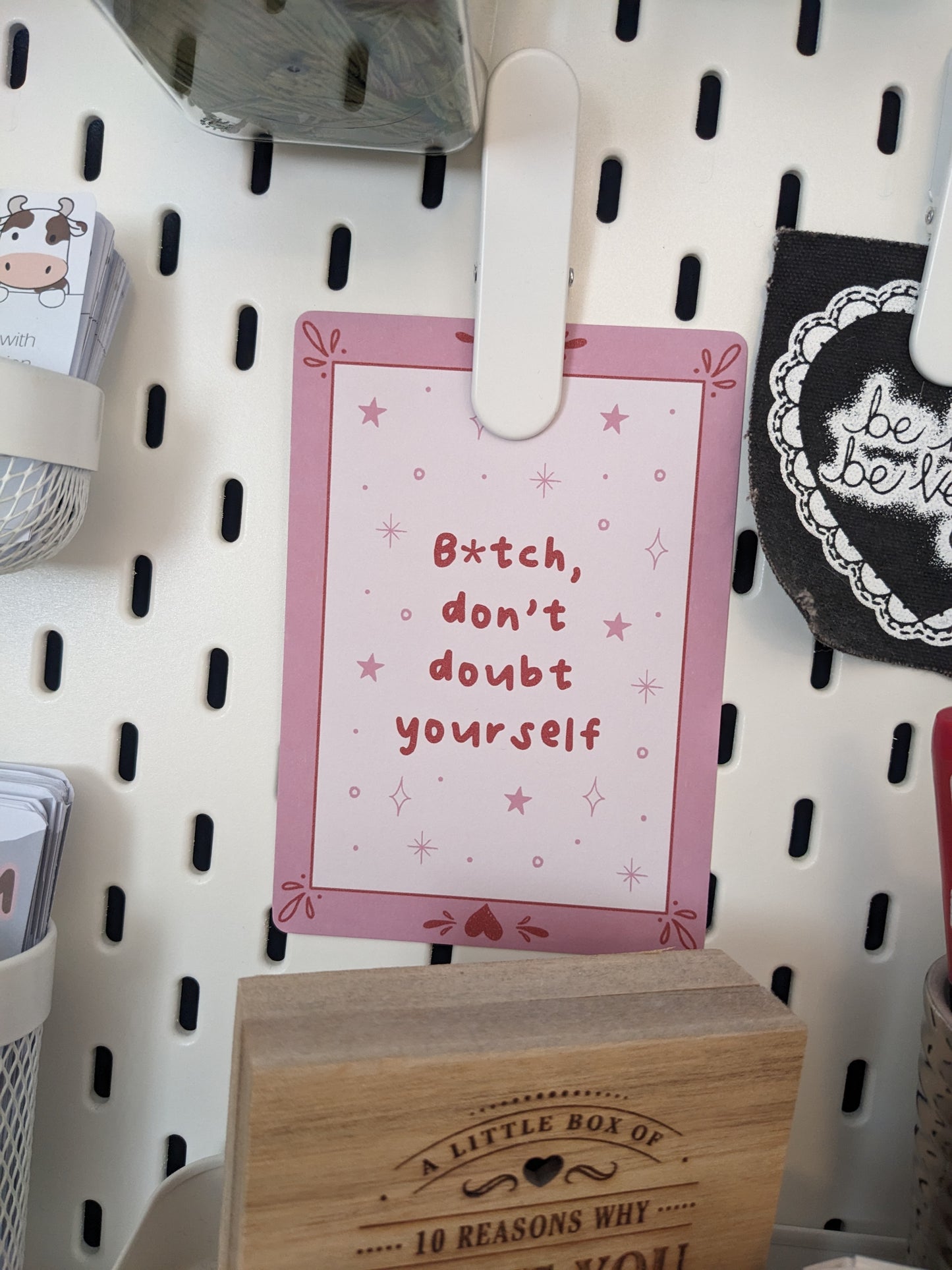 Sweary Pink Affirmation Cards, Sarcastic Adult Humour Gift, Tarot Card Design