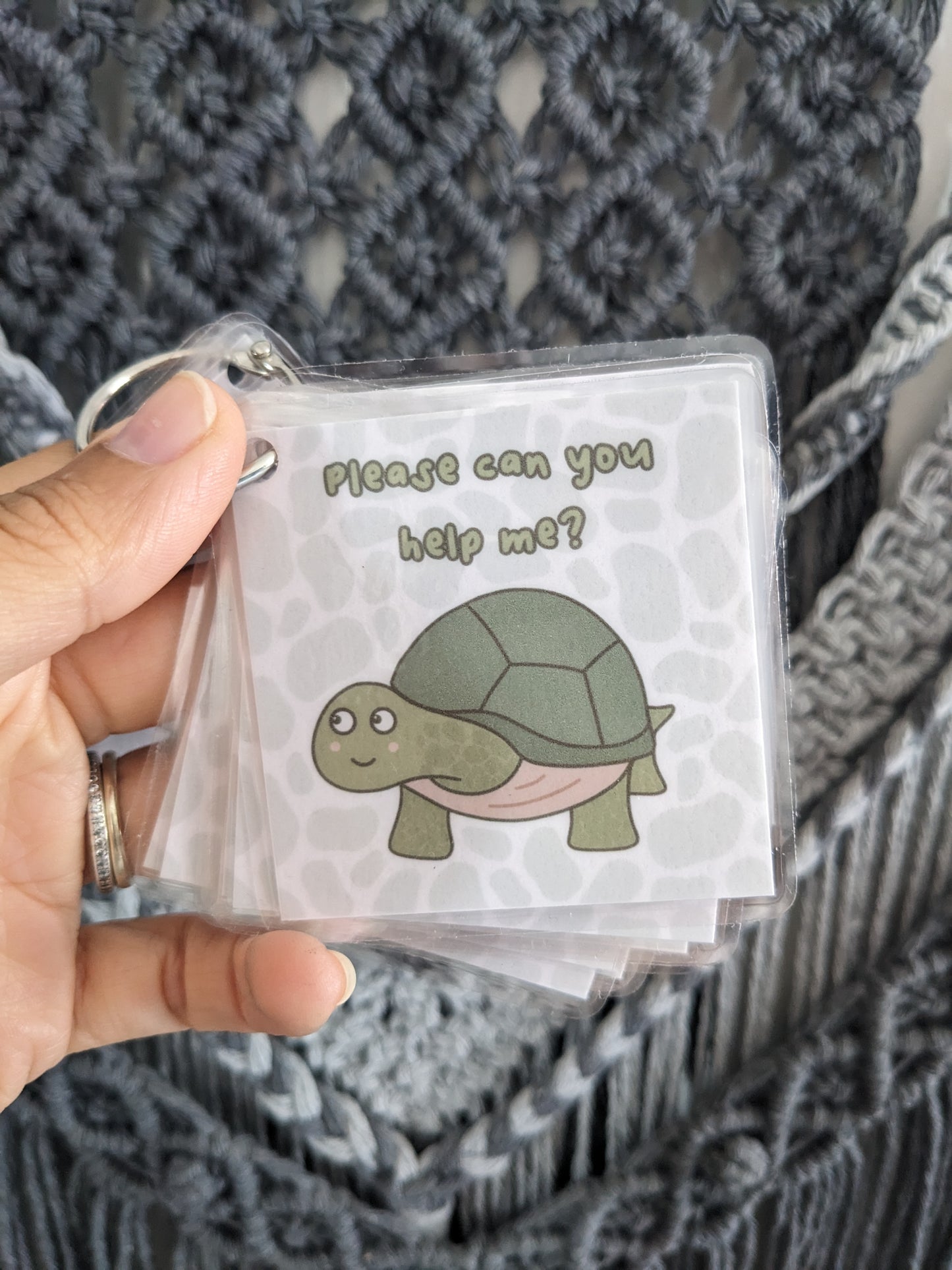 Turtle Communication Cards, ASD Non-verbal Support Keyring