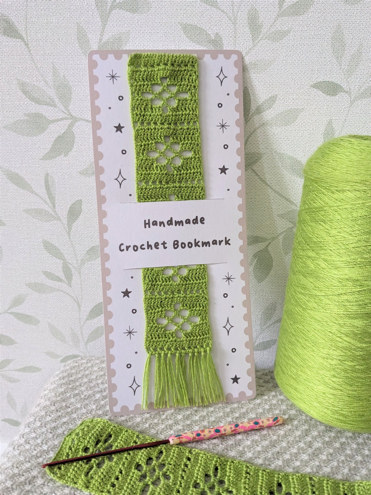 Crochet Bookmark, Cotton Micro crochet style