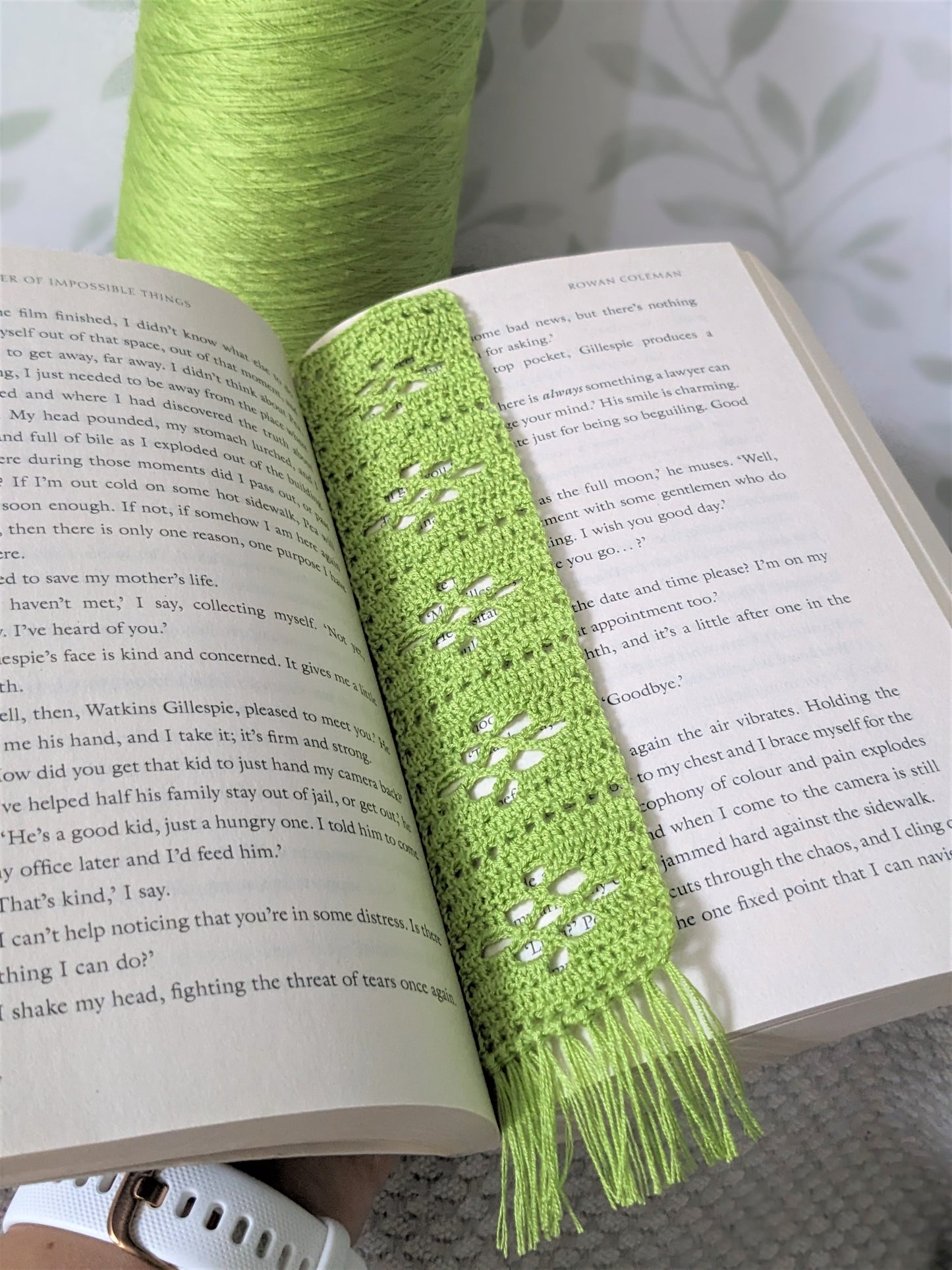 Crochet Bookmark, Cotton Micro crochet style