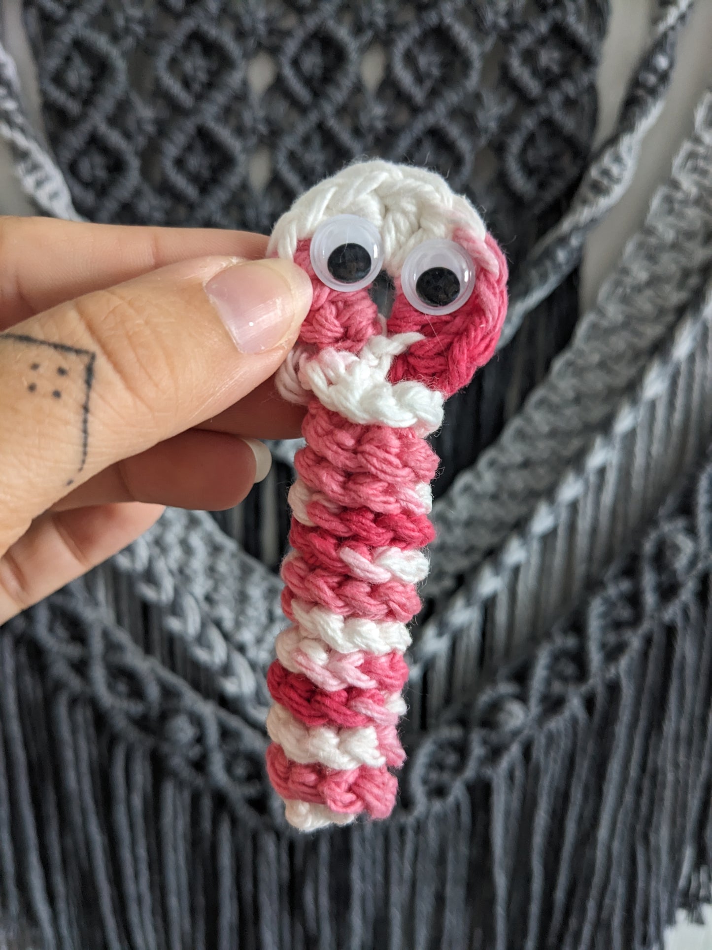 Pink Worry Worm FOR ADULTS, Sweary Sarcastic cotton crochet worm