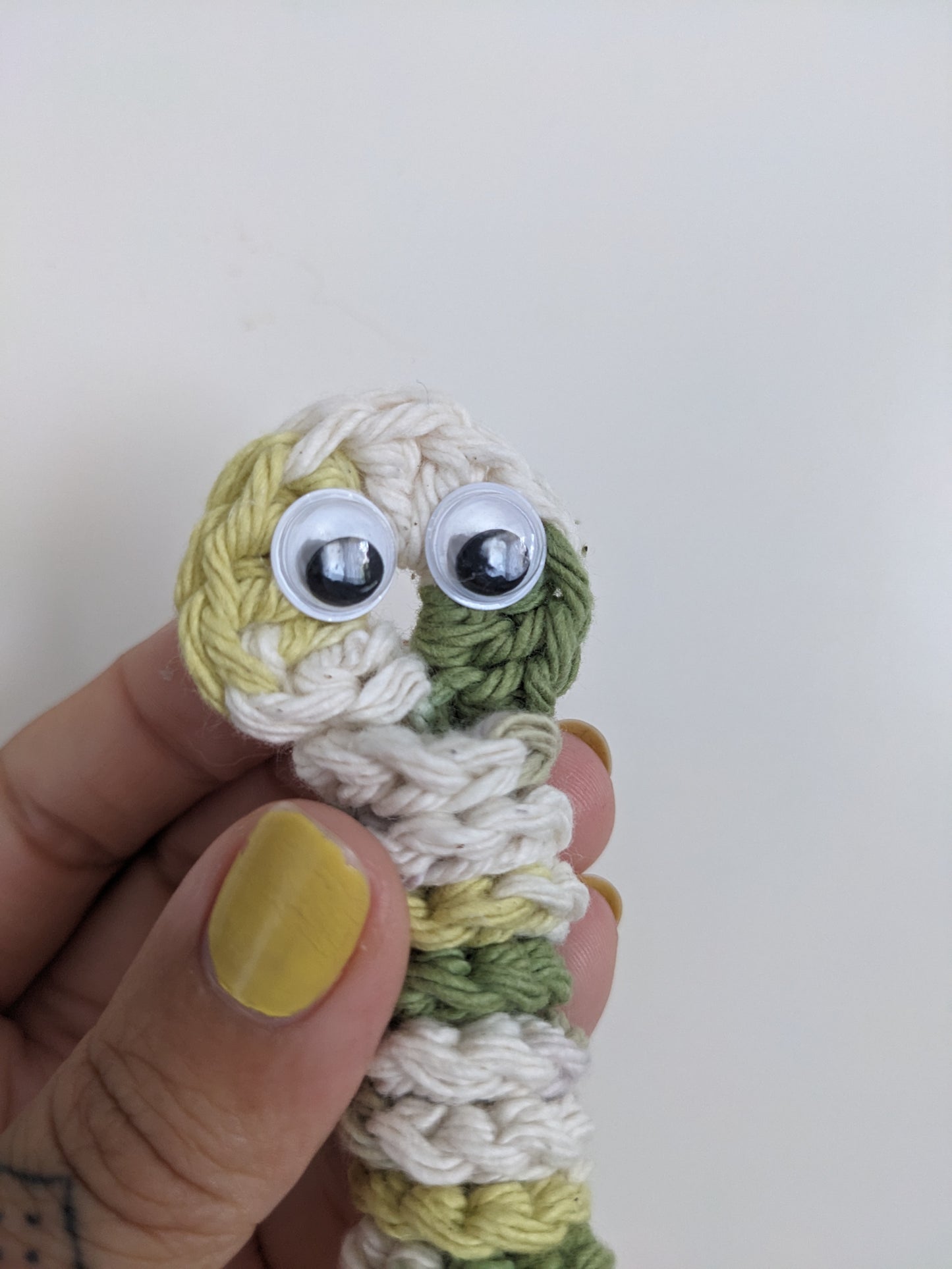 Green Worry Worm FOR ADULTS, Sweary Sarcastic cotton crochet worm