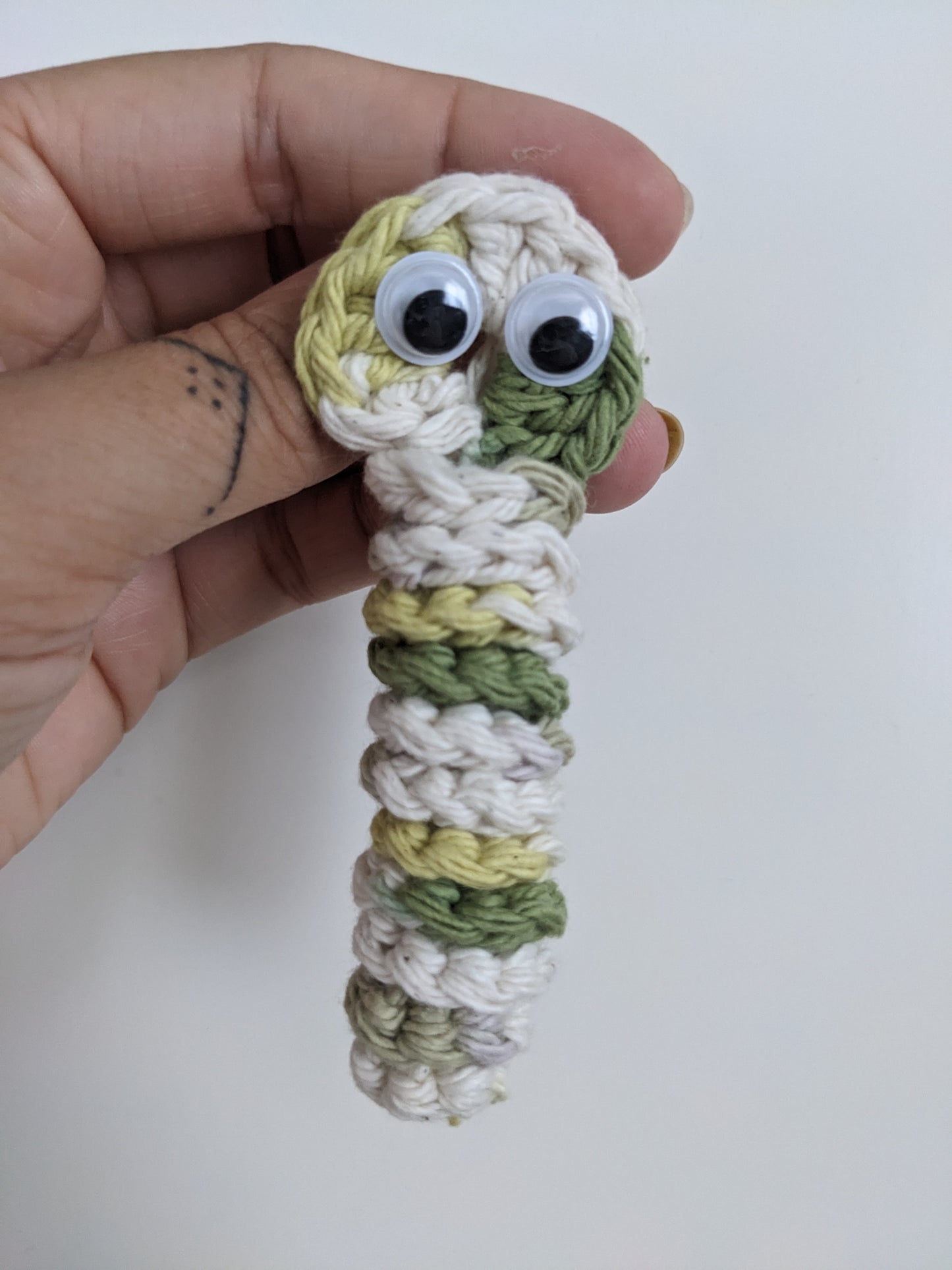Green Worry Worm FOR ADULTS, Sweary Sarcastic cotton crochet worm