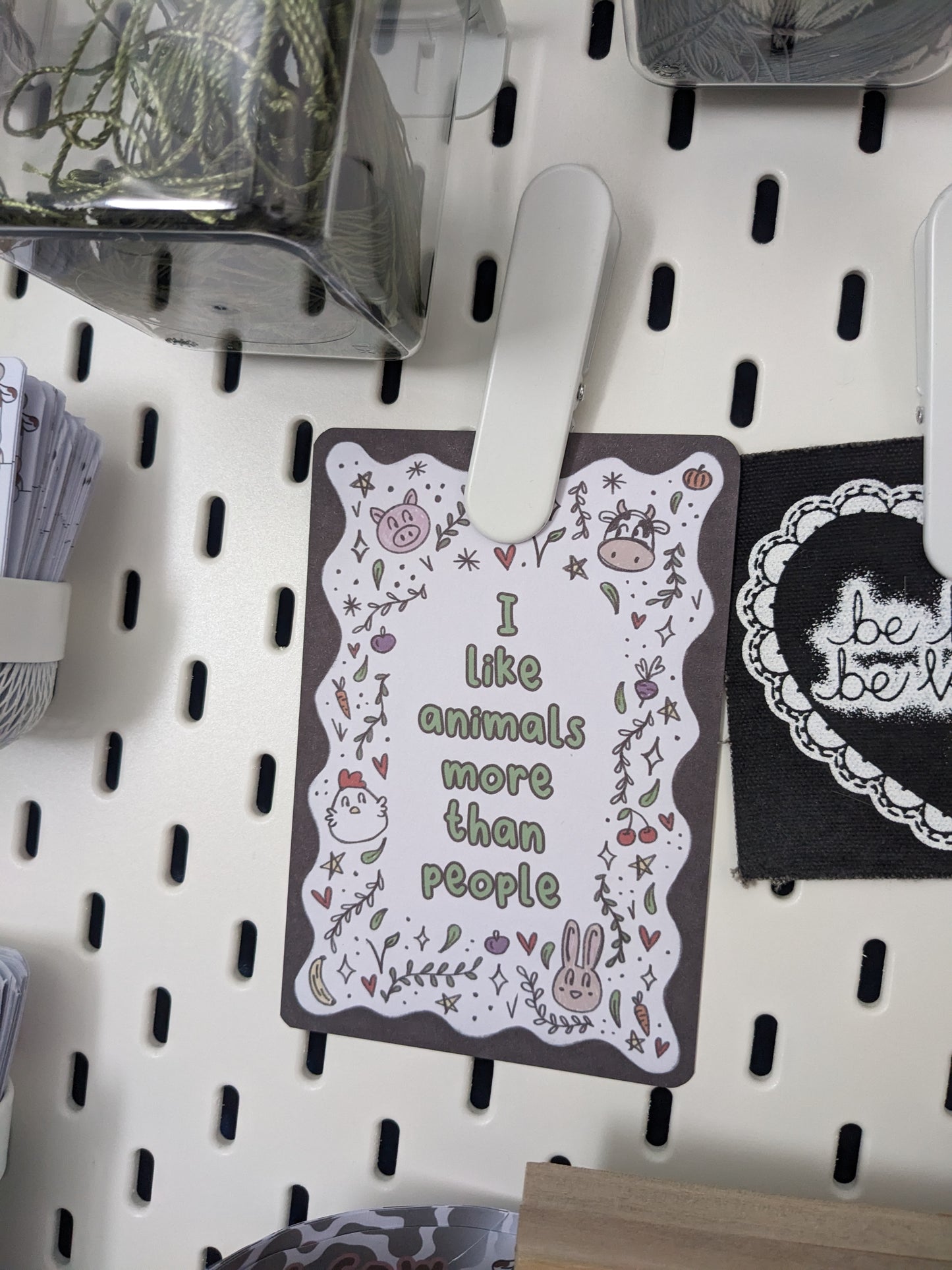 Vegan Affirmation Cards, Be kind, Animal Doodles, Vegan Home Gift