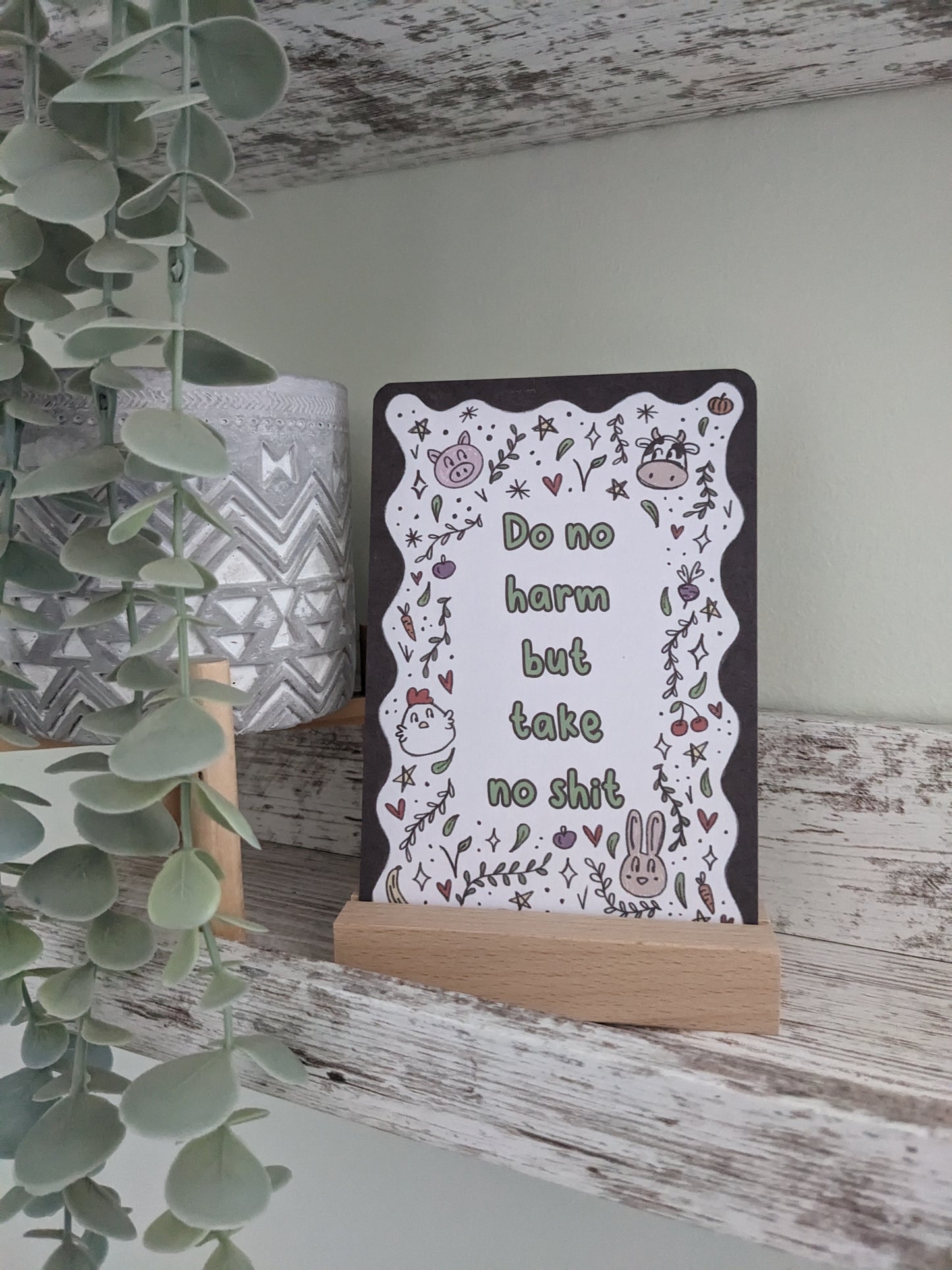 Vegan Affirmation Cards, Sweary, Animal Doodles, Vegan Home Gift