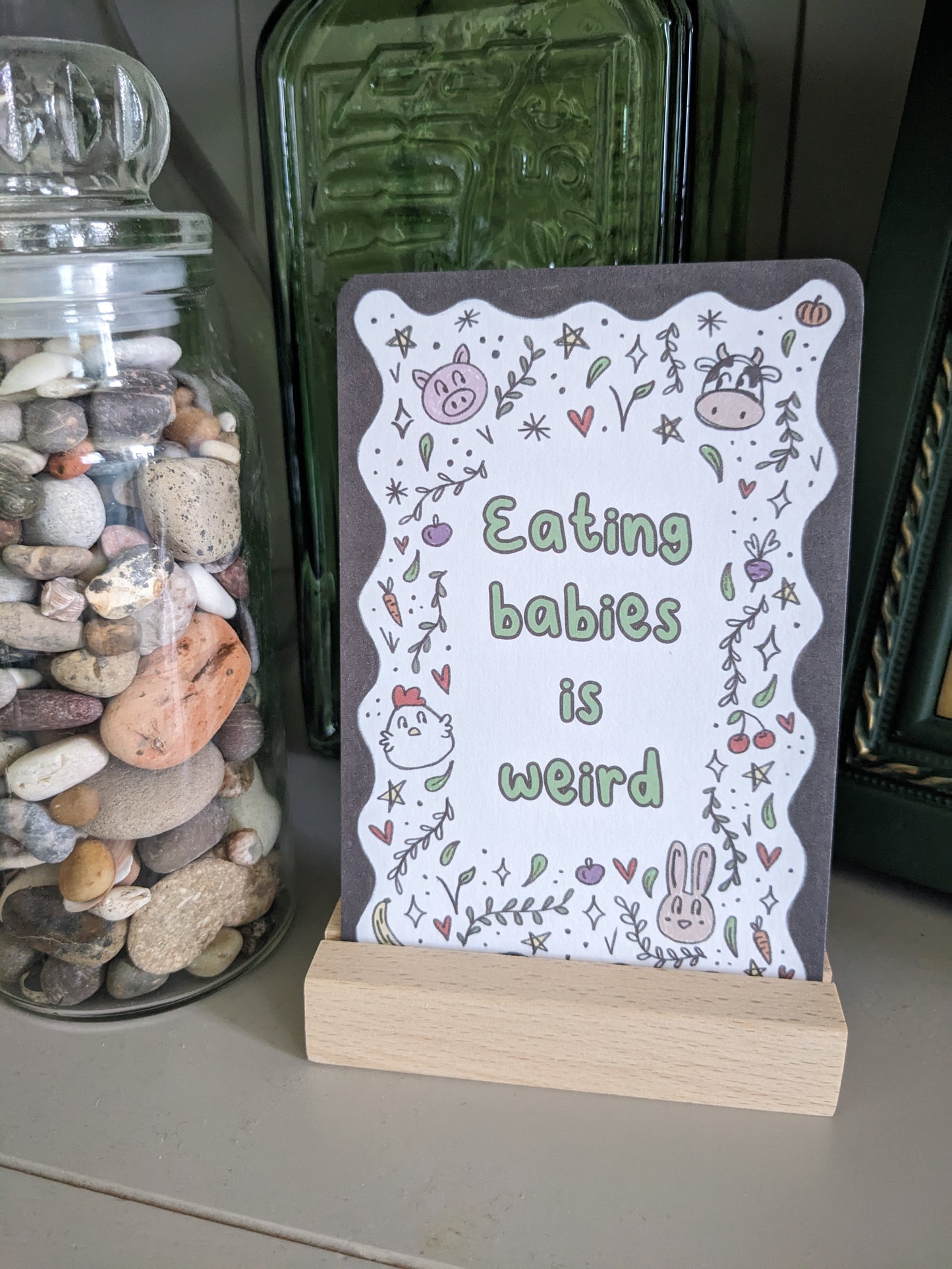 Vegan Affirmation Cards, Sweary, Animal Doodles, Vegan Home Gift