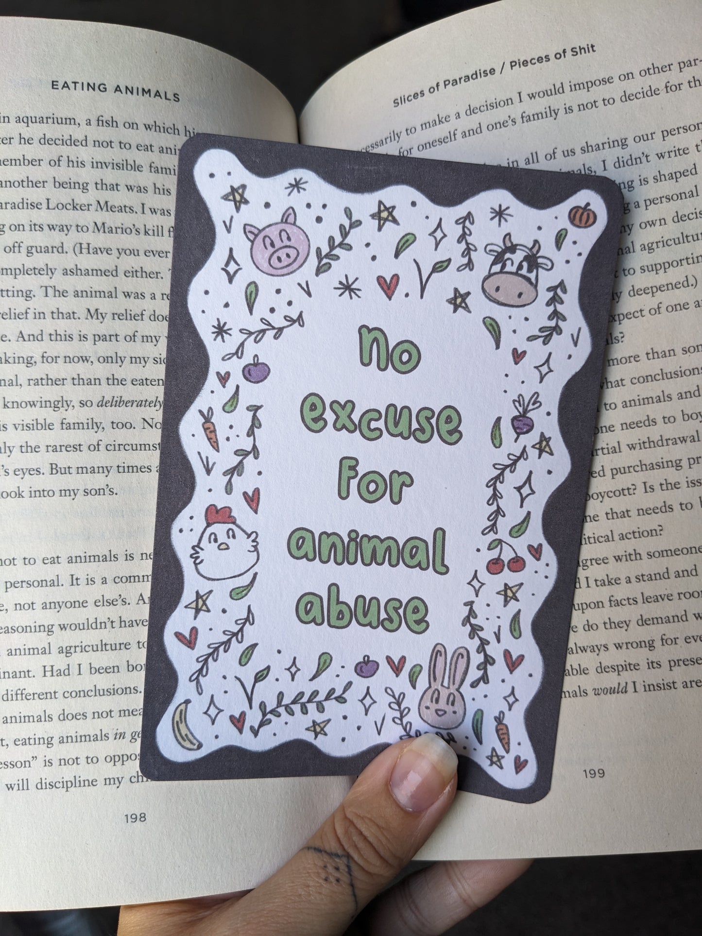 Vegan Affirmation Cards, Sweary, Animal Doodles, Vegan Home Gift