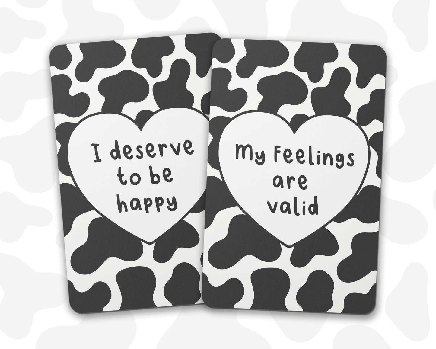 Cow Print Affirmation Cards - Pack of 8