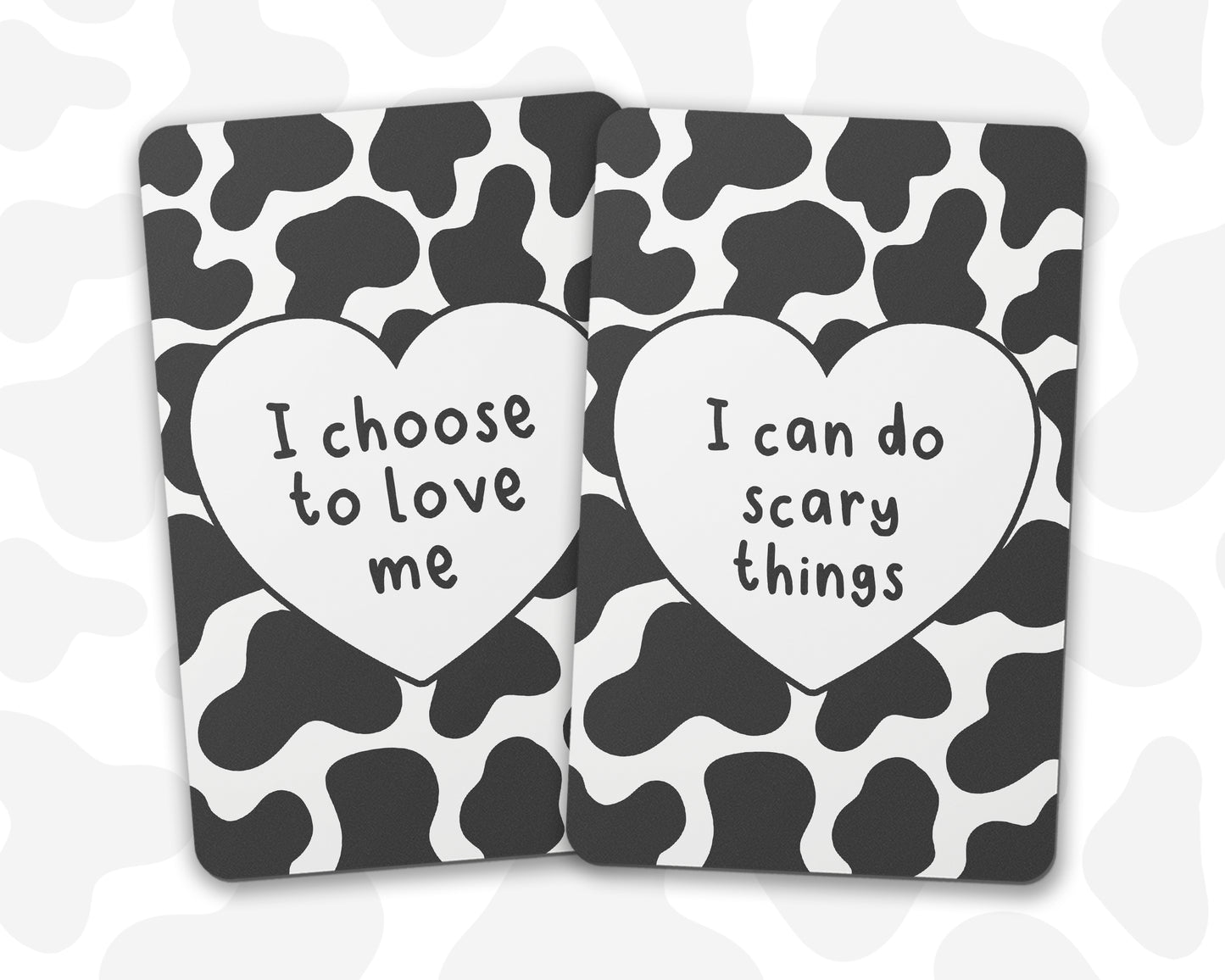 Cow Print Affirmation Cards - Pack of 8