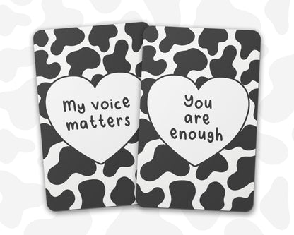 Cow Print Affirmation Cards - Pack of 8