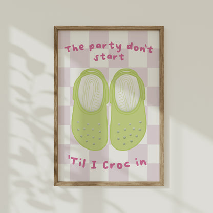 Crocs Quote, Retro style colourful print.