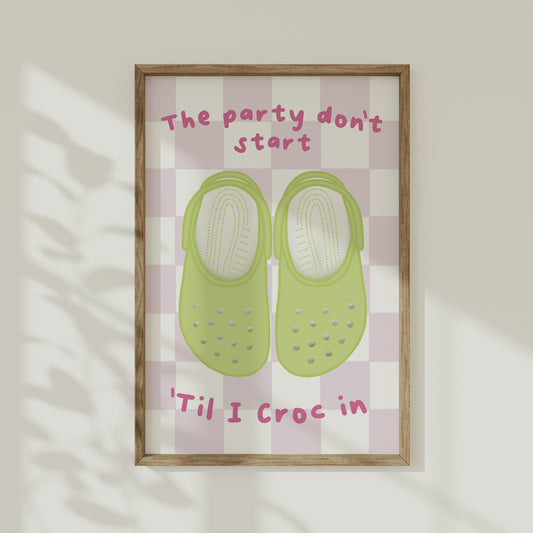 Crocs Quote, Retro style colourful print.