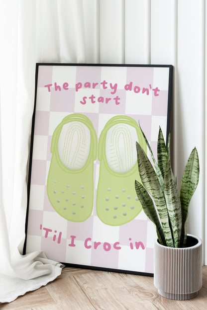 Crocs Quote, Retro style colourful print.