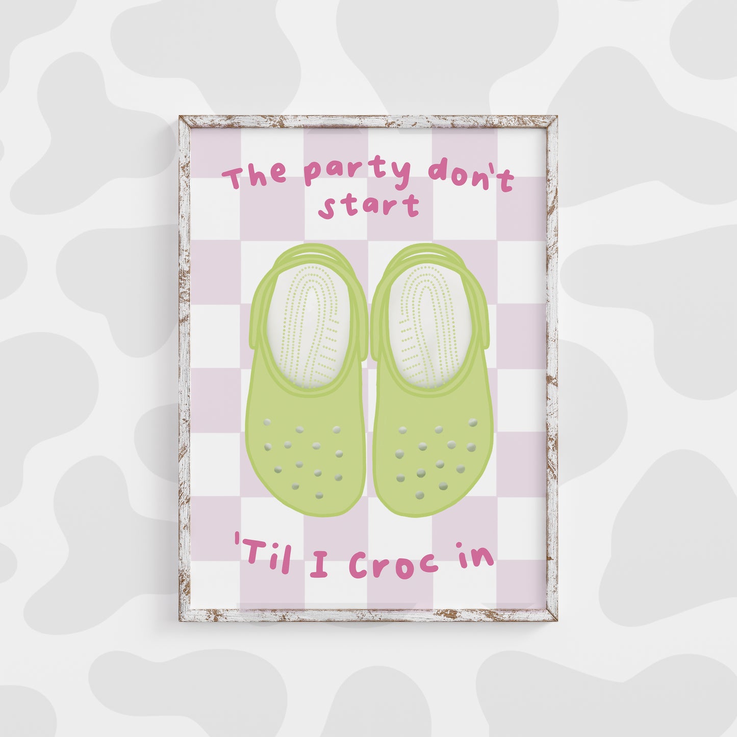 Crocs Quote, Retro style colourful print.