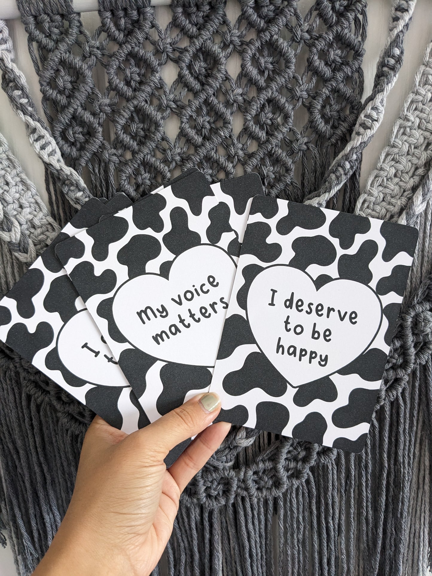 Cow Print Affirmation Cards - Pack of 8