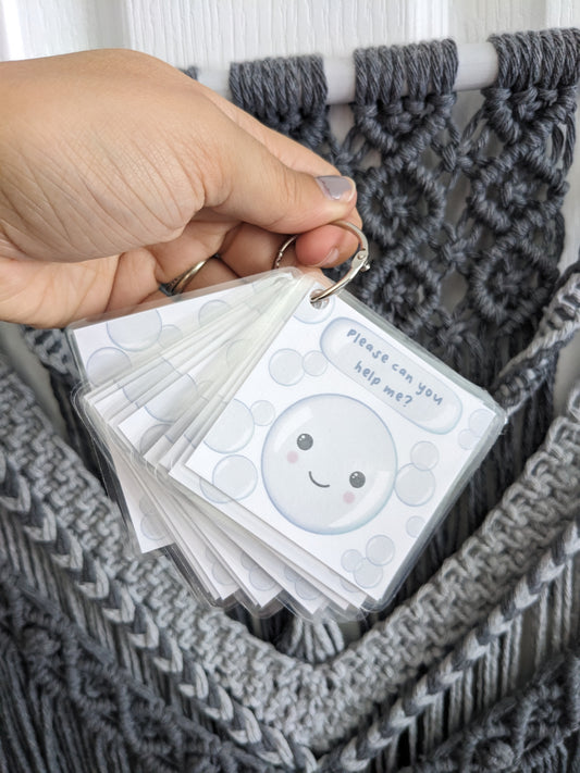 Bubble Communication Cards, ASD Non-verbal Support Keyring