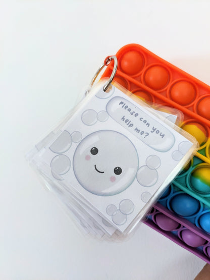 Bubble Communication Cards, ASD Non-verbal Support Keyring