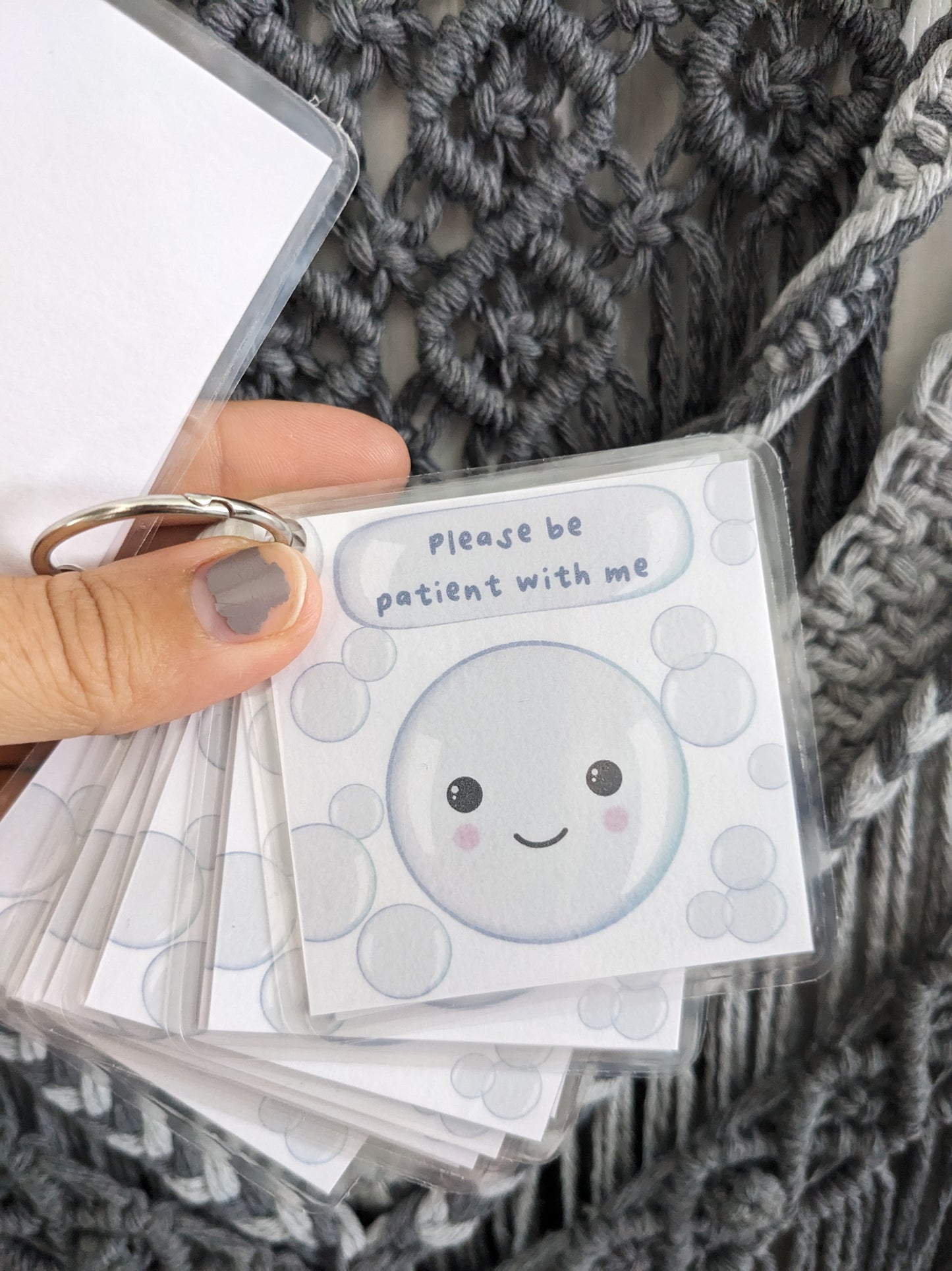 Bubble Communication Cards, ASD Non-verbal Support Keyring