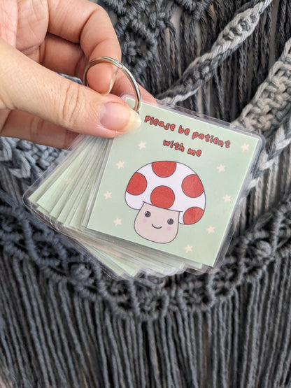 Mushroom Communication Cards, ASD Non-verbal Support Keyring