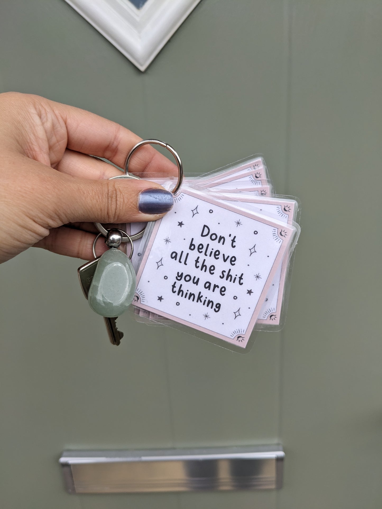 Sweary Affirmations, Anxiety Keyring, Tarot Card Style