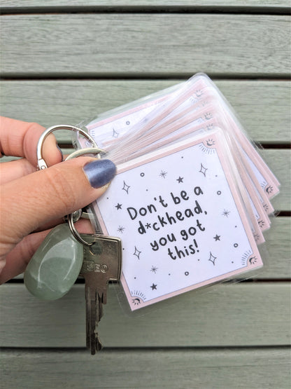 Sweary Affirmations, Anxiety Keyring, Tarot Card Style