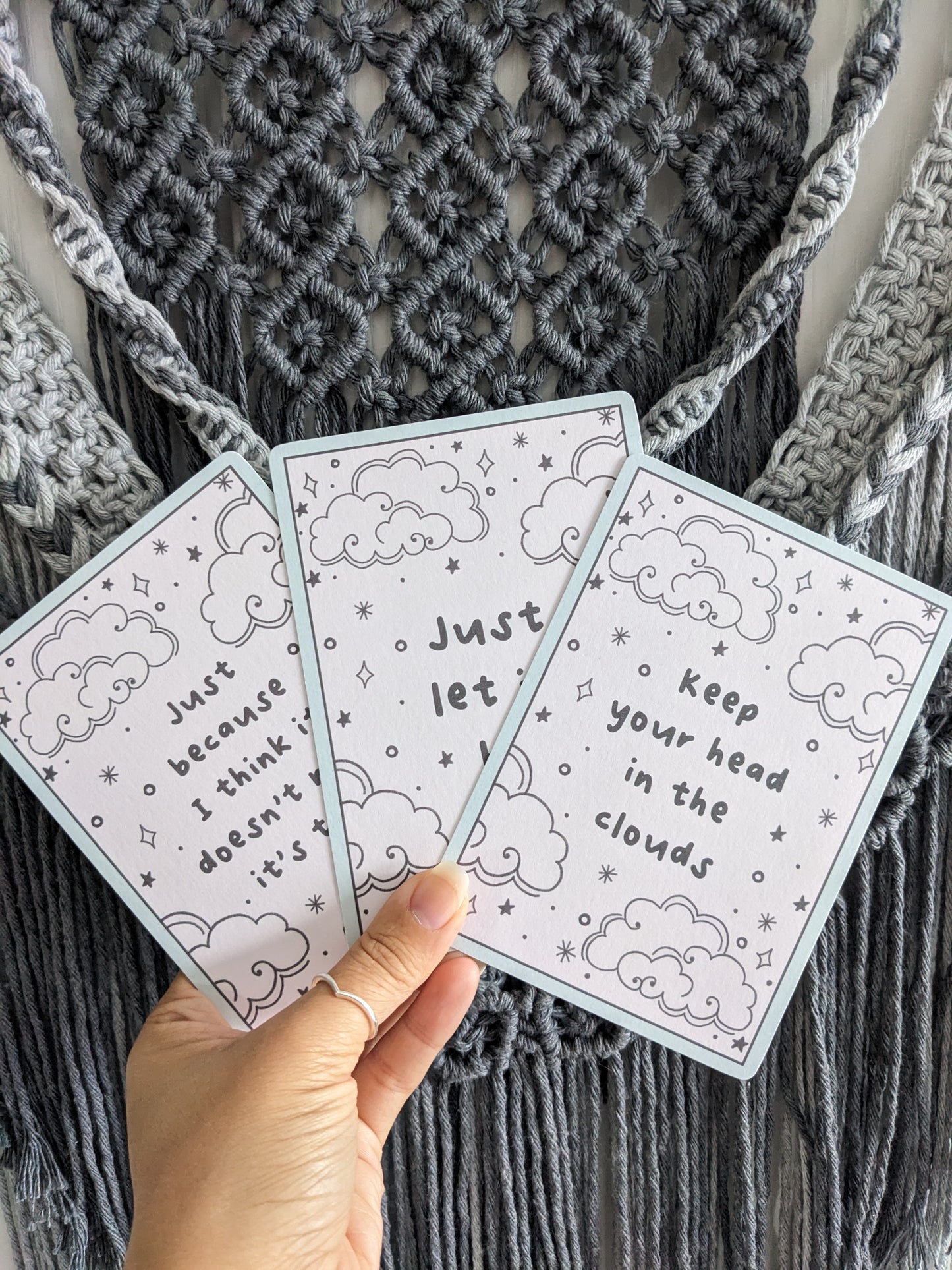 Positive Affirmation cards, Whimsical Clouds