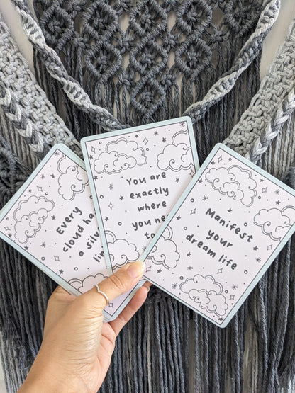 Positive Affirmation cards, Whimsical Clouds