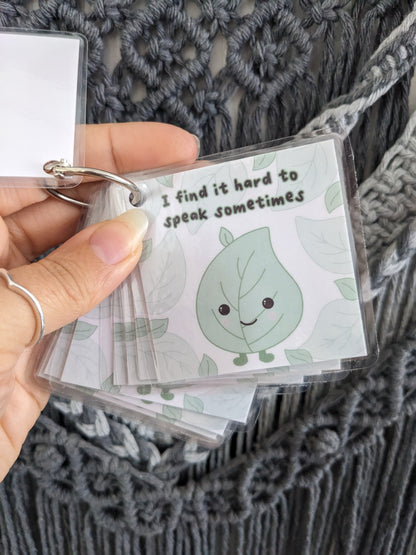 Leaf Communication Cards, ASD Non-verbal Support Keyring