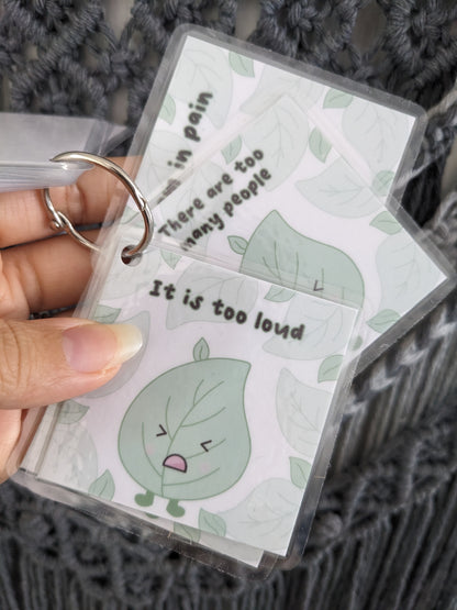 Leaf Communication Cards, ASD Non-verbal Support Keyring