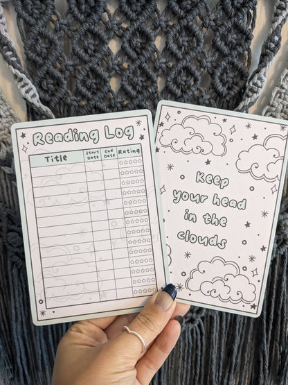 Book Tracker Bookmark - Keep Your Head In The Clouds