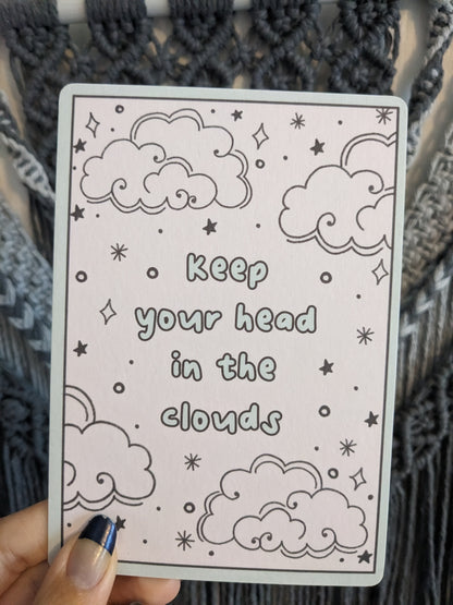 Book Tracker Bookmark - Keep Your Head In The Clouds