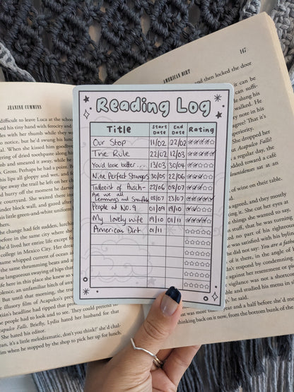 Book Tracker Bookmark - Keep Your Head In The Clouds