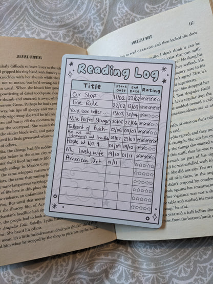 Book Tracker Bookmark - Keep Your Head In The Clouds