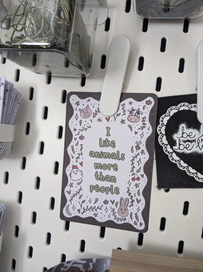 Vegan Affirmation Cards, Be kind, Animal Doodles, Vegan Home Gift