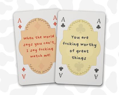 Sweary Affirmation Cards, Playing Card Style - Pack of 8