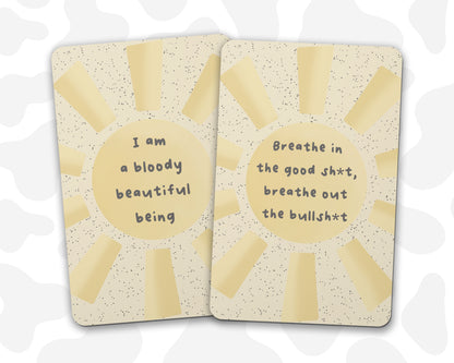 Sweary Affirmation Cards, Motivational Sunshine - Pack of 8