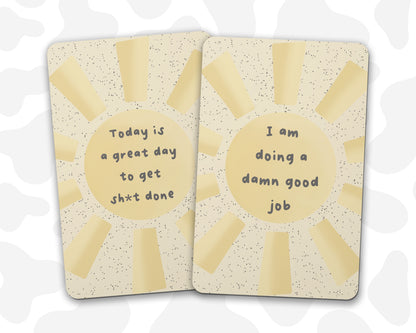 Sweary Affirmation Cards, Motivational Sunshine - Pack of 8