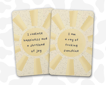 Sweary Affirmation Cards, Motivational Sunshine - Pack of 8